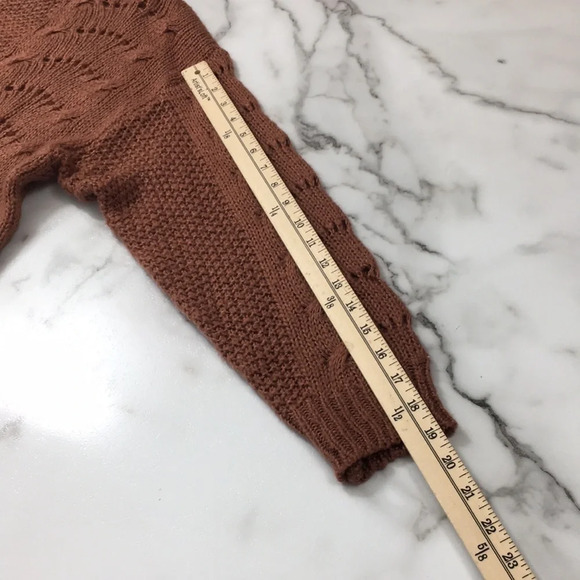 Earthbound Brown Knit‎ Turtleneck Sweater Womens XL Acrylic Open Knit - Picture 9 of 9